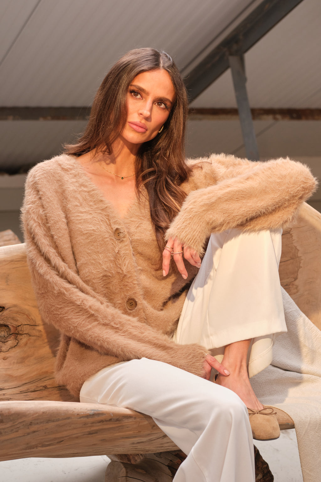 The Signature Cardigan in Latte