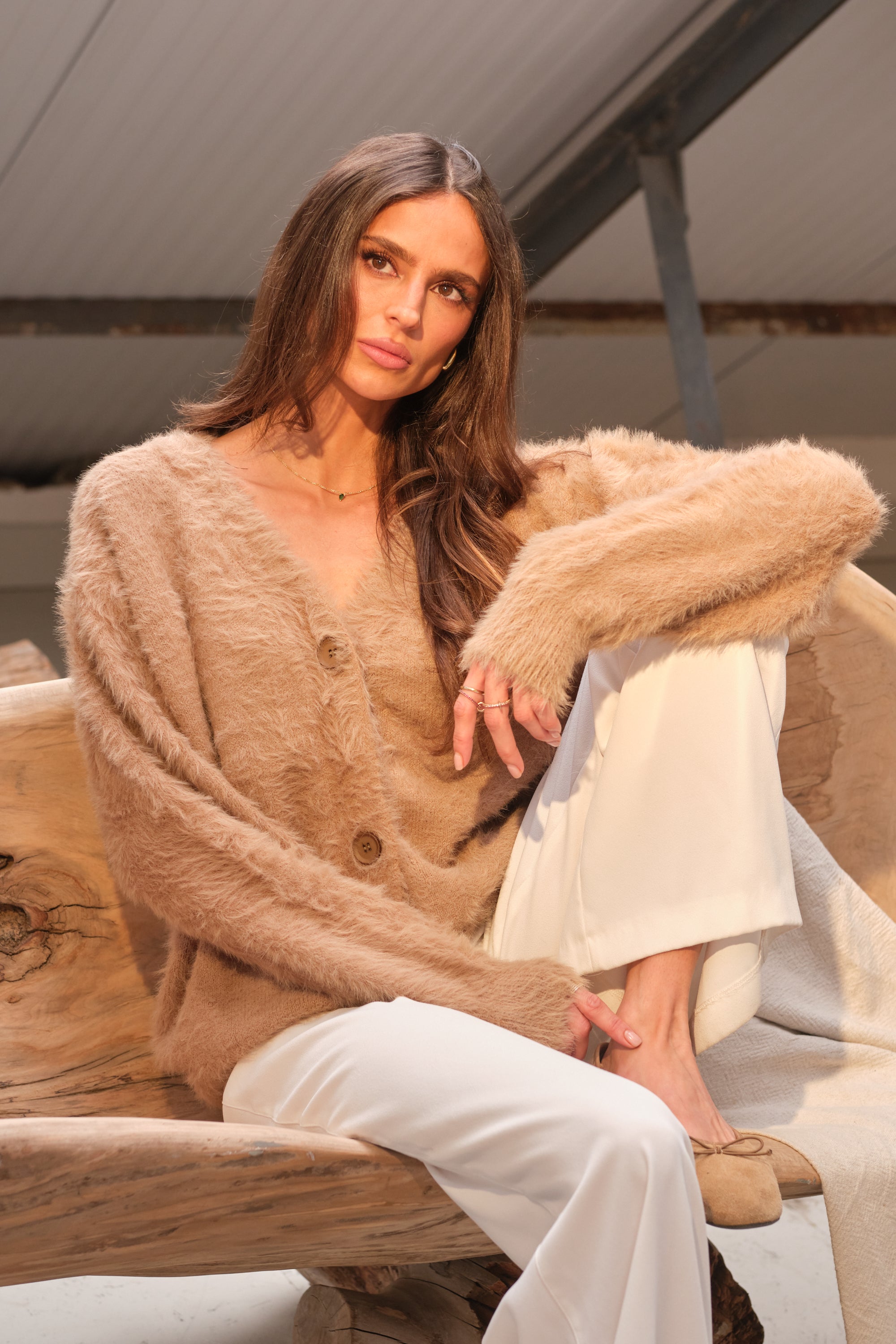 The Signature Cardigan in Latte